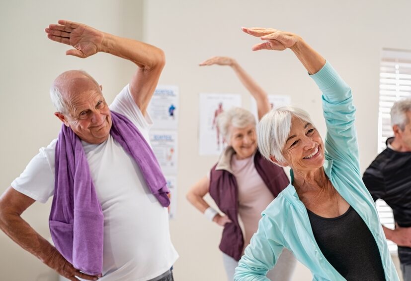 seniors staying fit in their retirement at a senior living community
